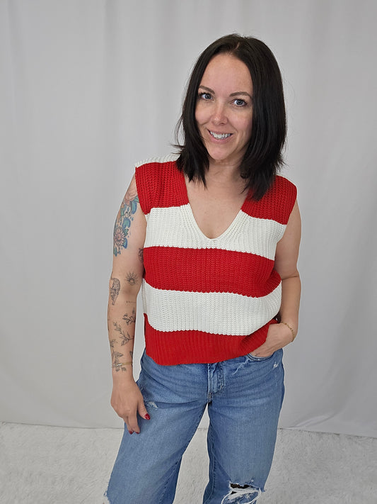 Rane Red Stripe Vest