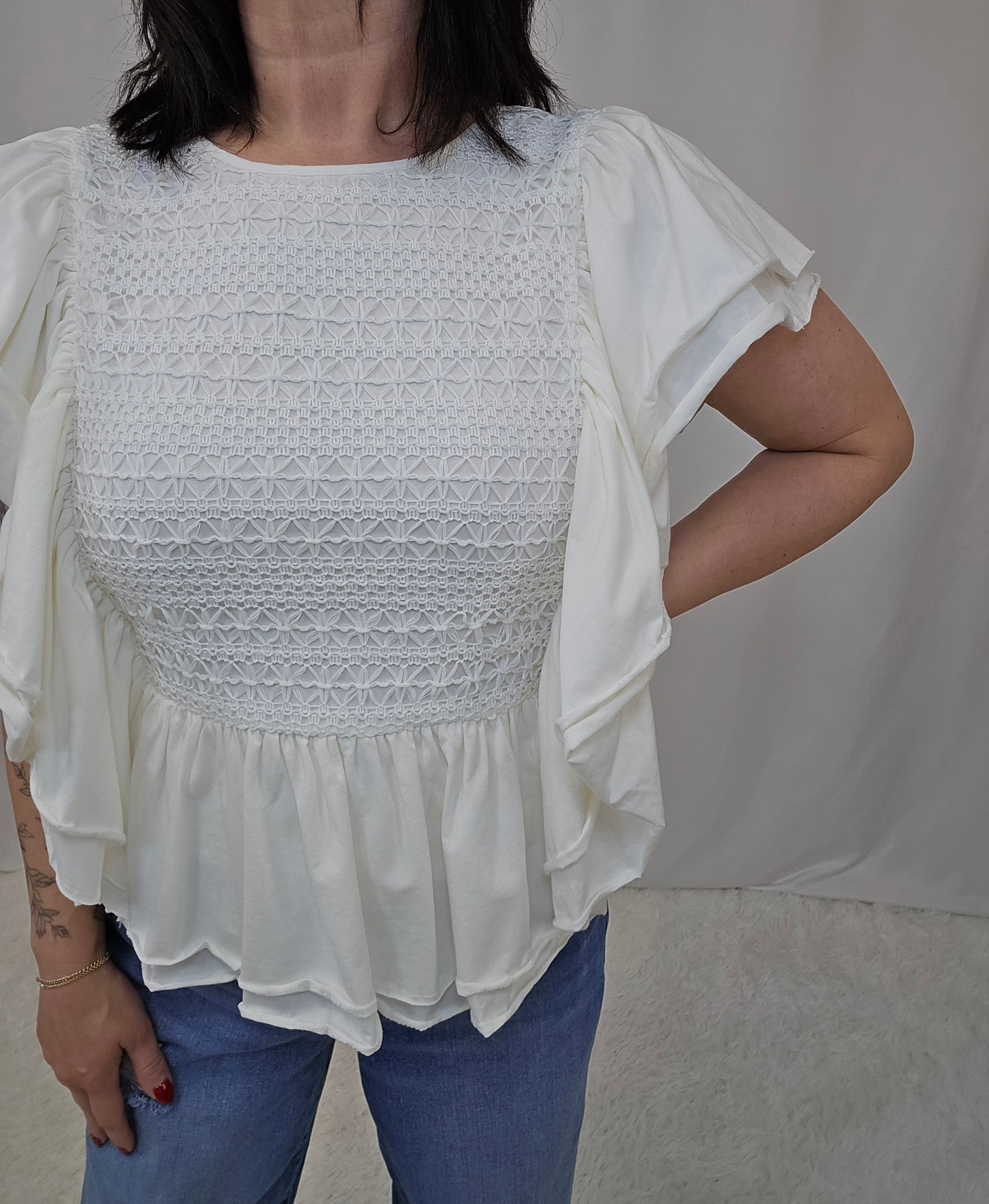 Faith Flutter Sleeve Top - SALE