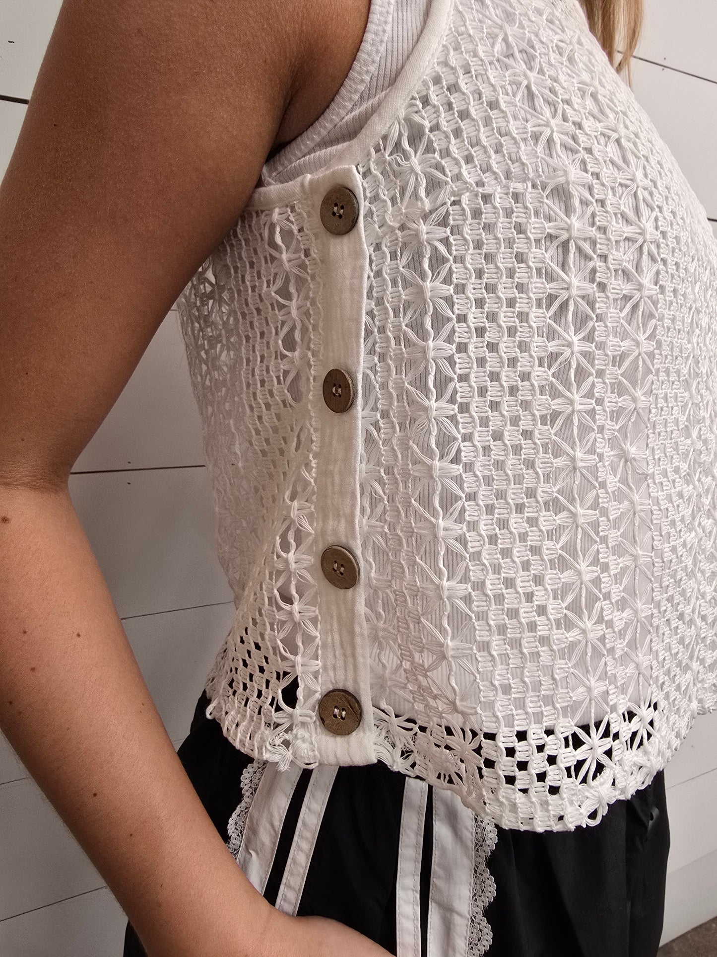 Celeste Crochet Button Tank - SALE