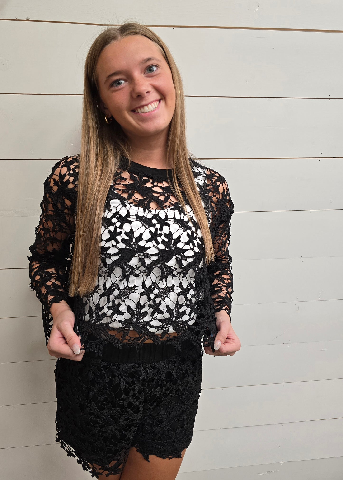 Ramona Black Crochet Top