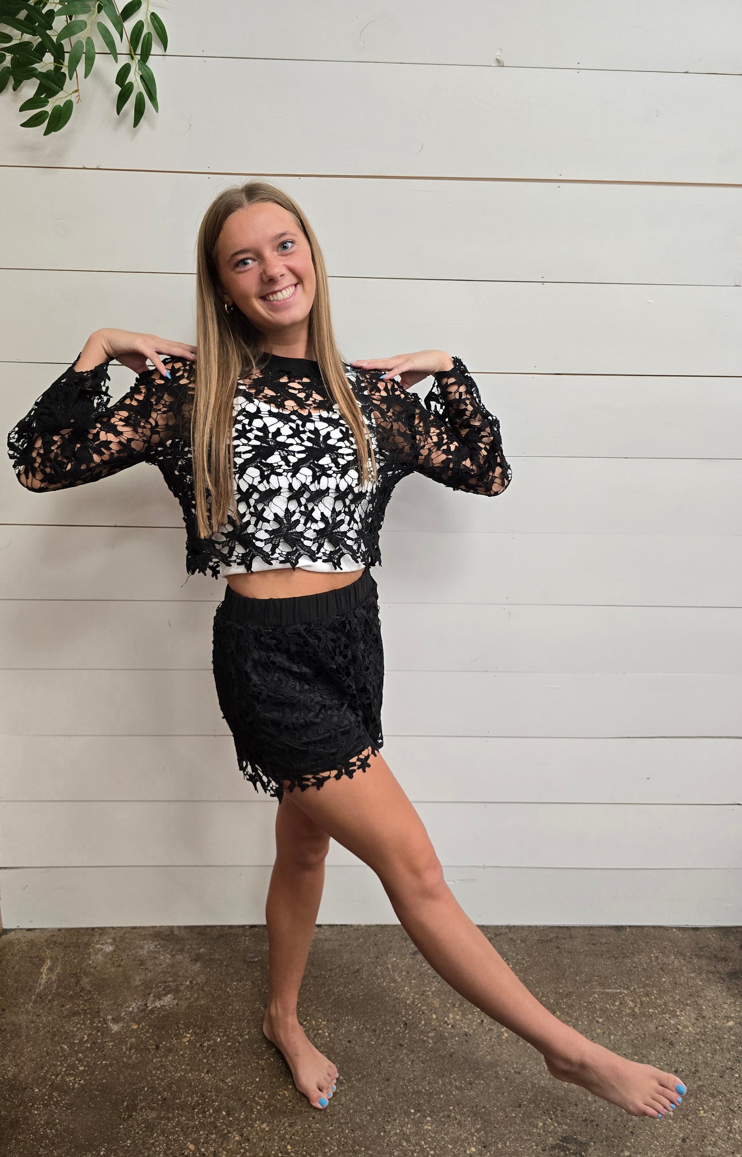 Ramona Black Crochet Top