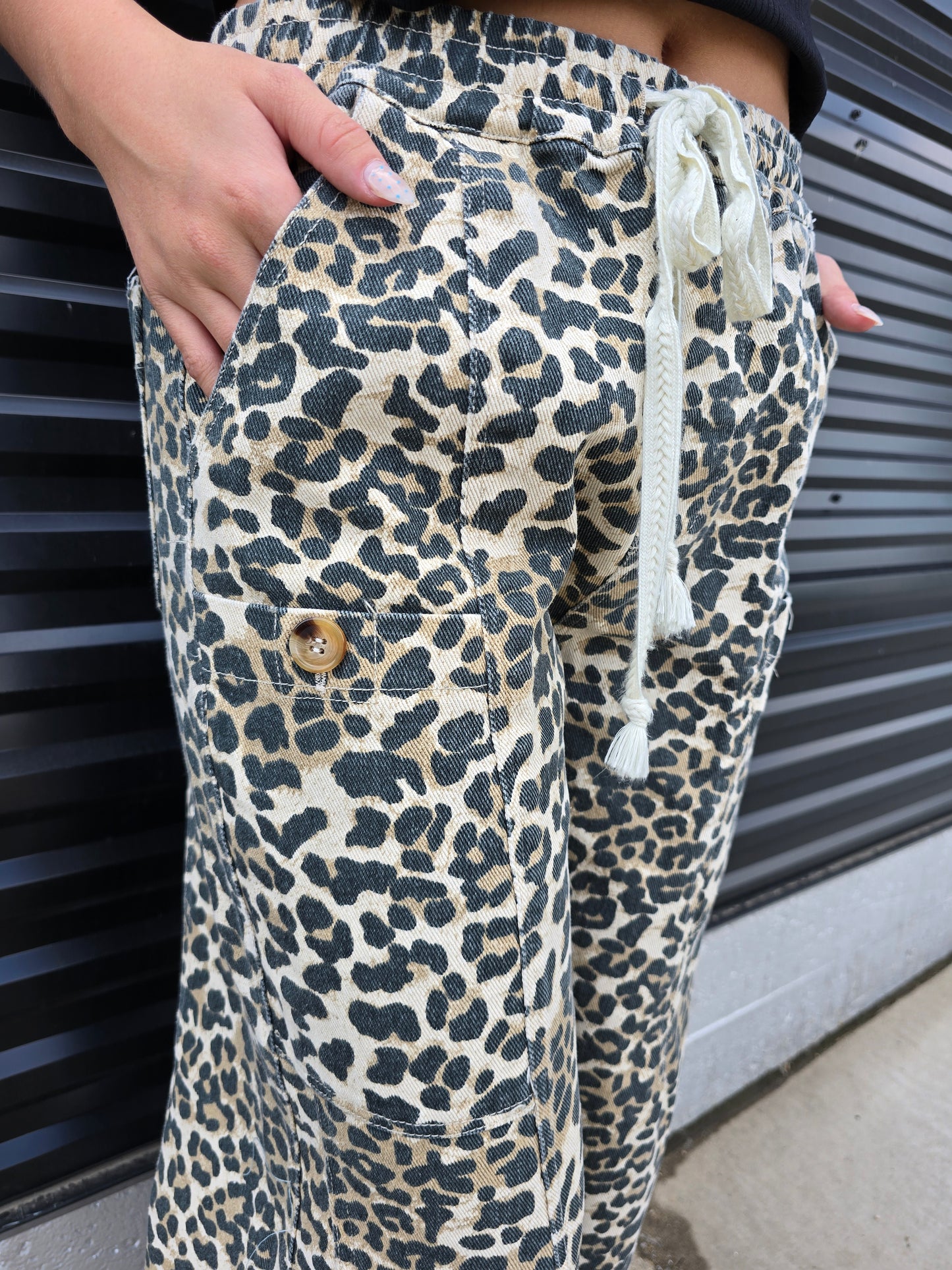 Lyric Leopard Drawstring Pant