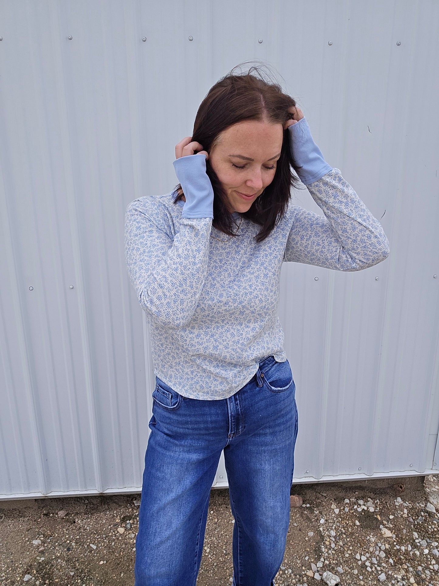 Willow Blue Floral Top