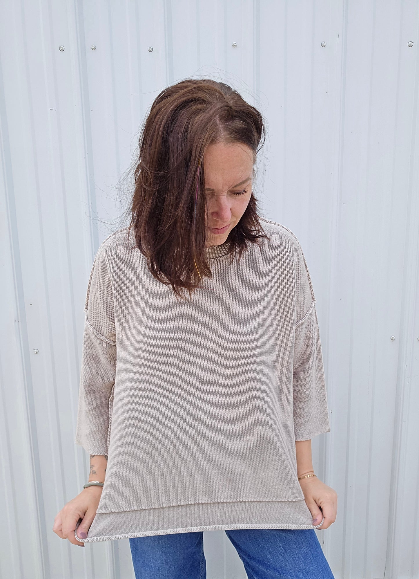 Bonnie 3/4 Boxy Sweater