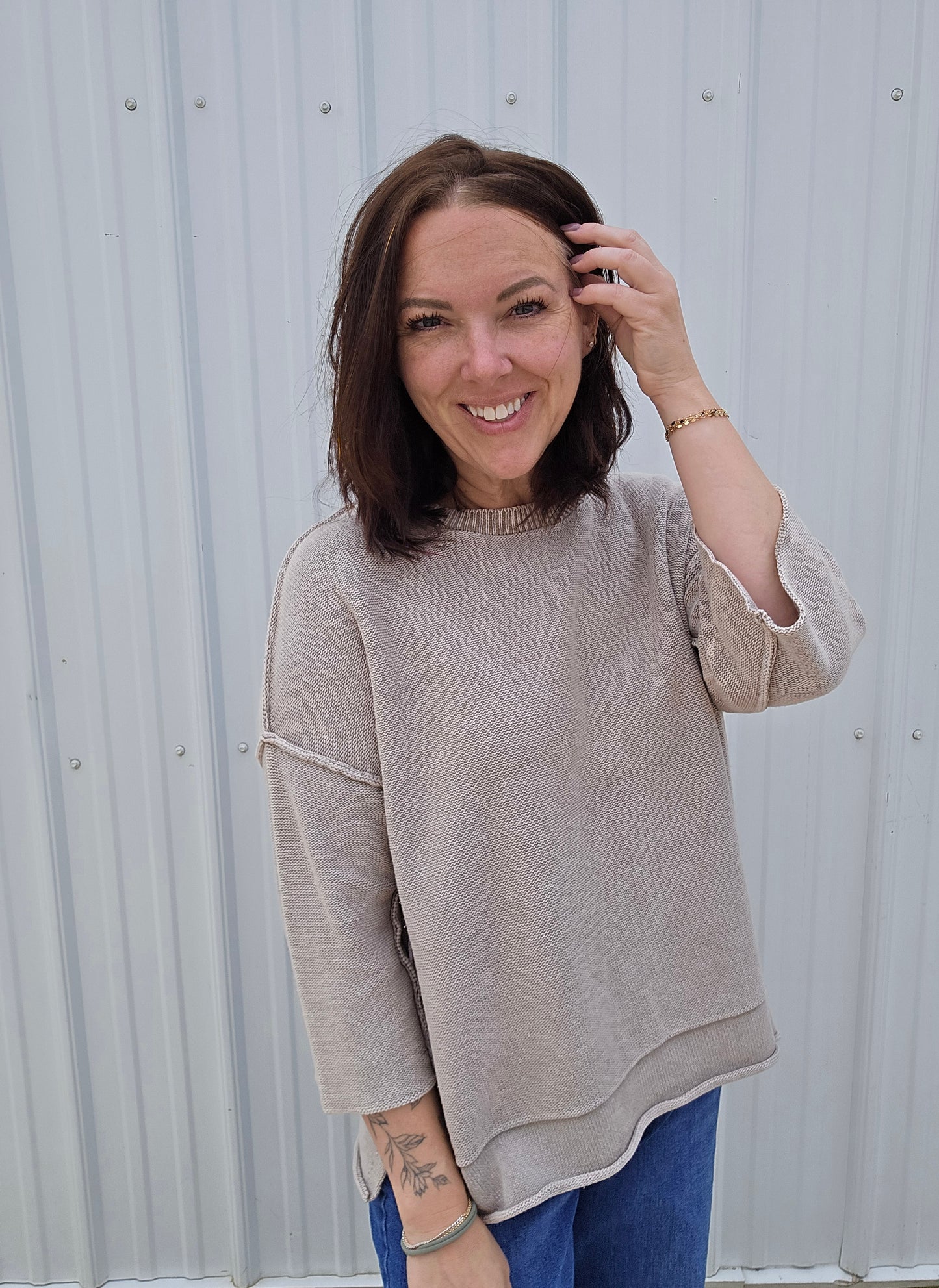 Bonnie 3/4 Boxy Sweater