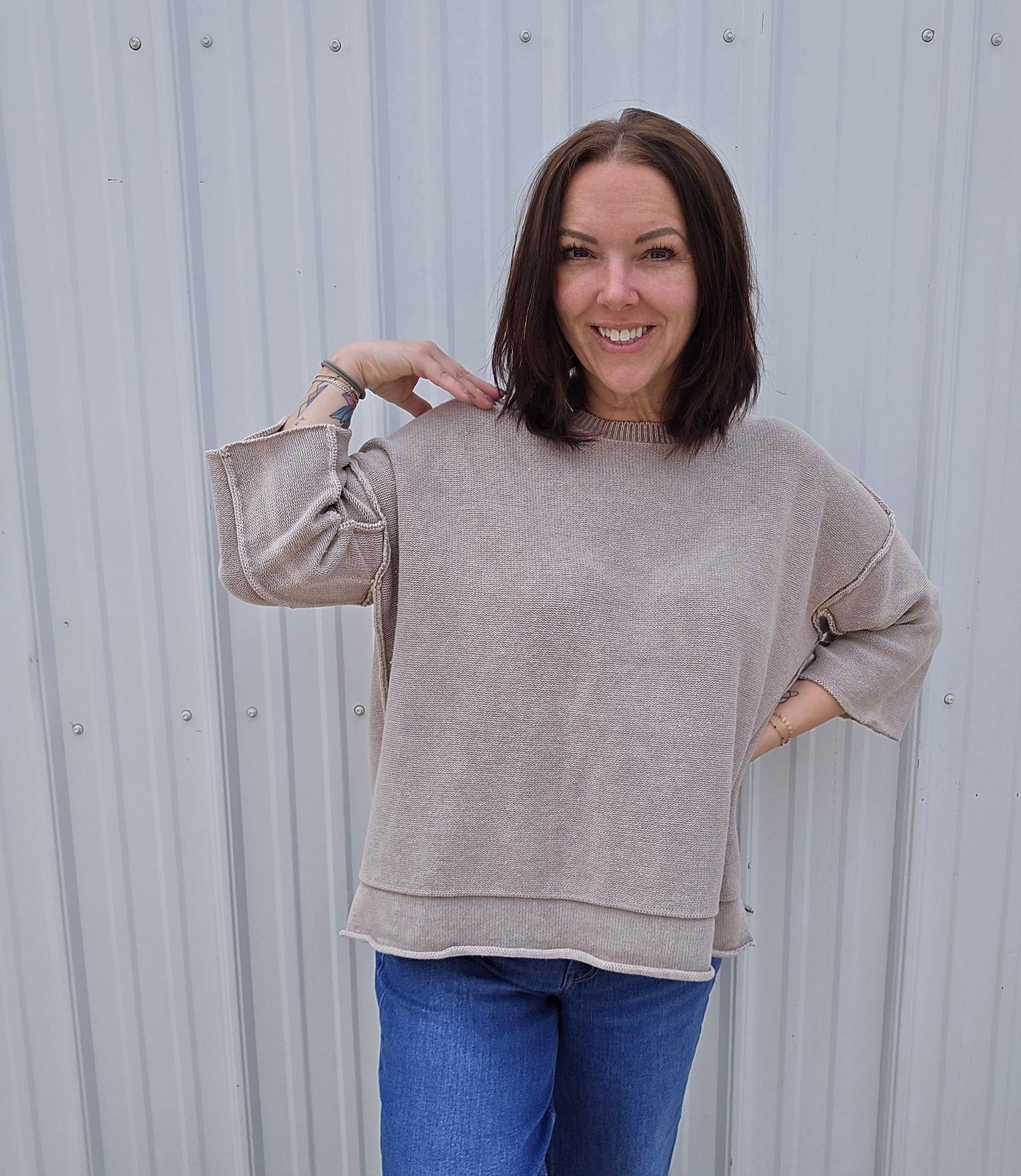 Bonnie 3/4 Boxy Sweater