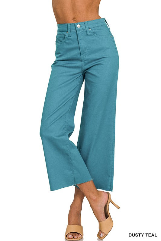 Wide Leg Crop Color Jean sale