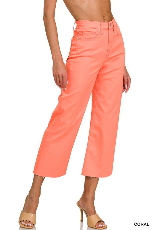 Wide Leg Crop Color Jean sale