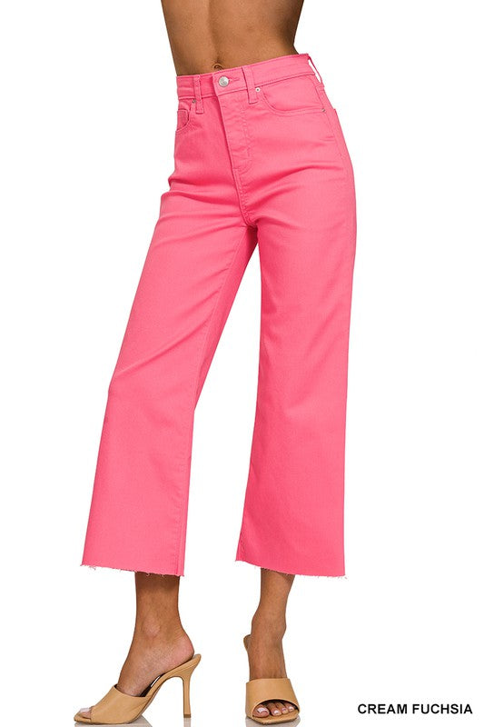 Wide Leg Crop Color Jean sale