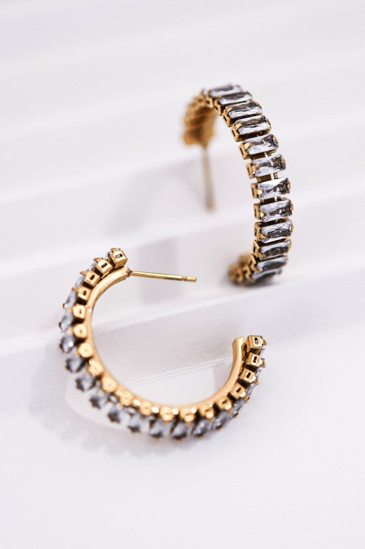 Baguette Hoop Earrings