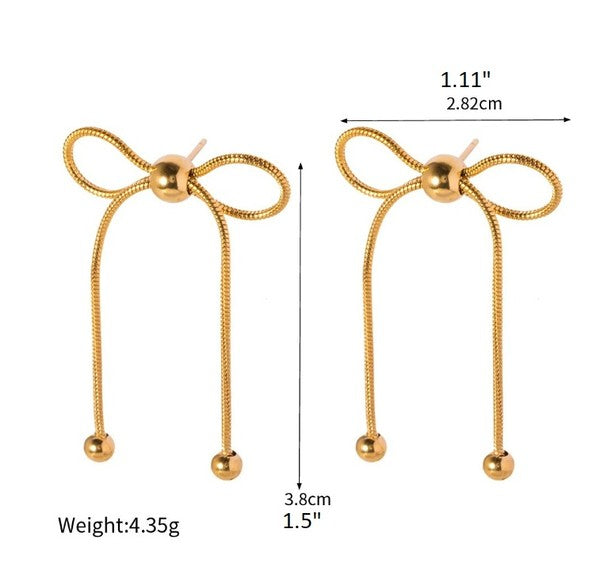 Bow Tassel Earrings - sale