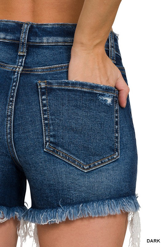 Fray Rip Denim Shorts