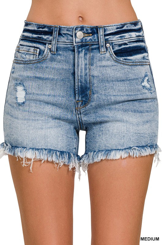 Fray Rip Denim Shorts