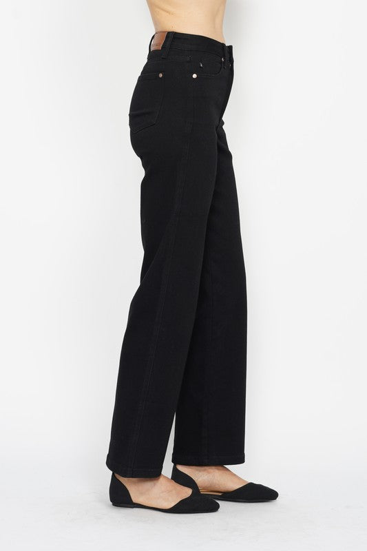 Tummy Control Black Straight Jean