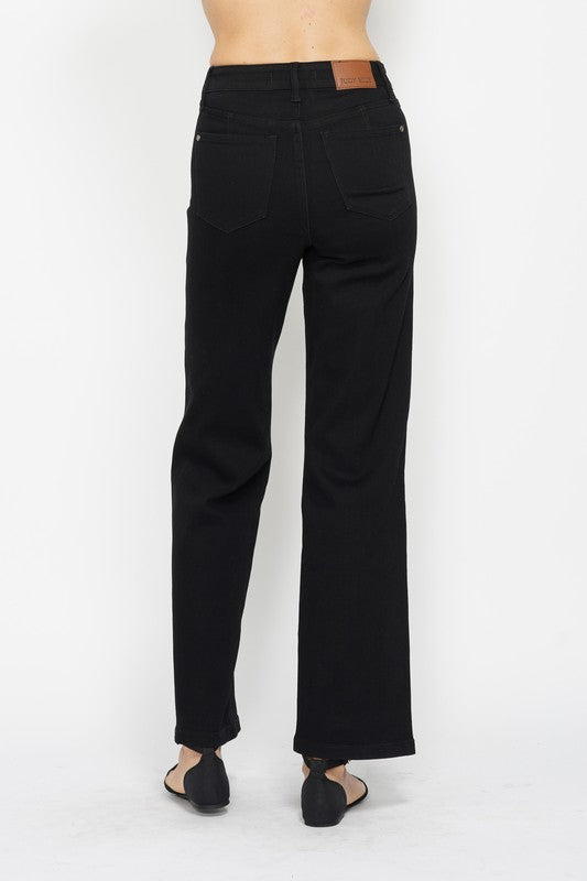 Tummy Control Black Straight Jean