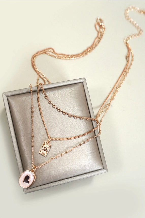 Heart Charm Layered Necklace