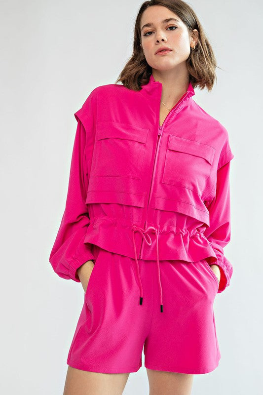 Pink Crinkle Jacket - sale