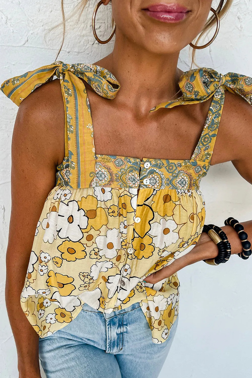 Yellow Floral Tank Top