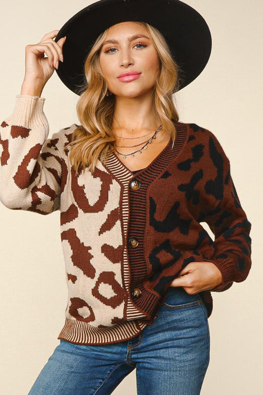 Leopard Taupe/Brown Cardigan