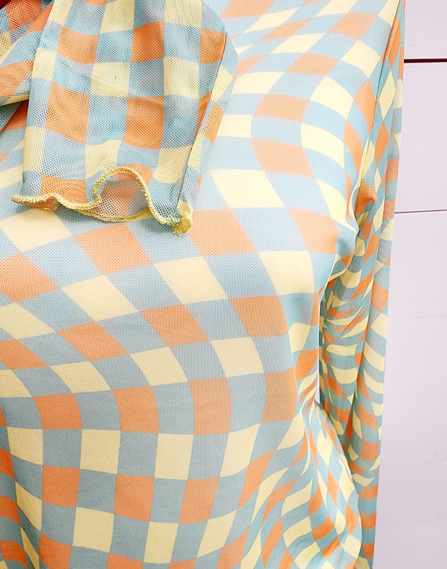 Yellow/Mint Checker Top
