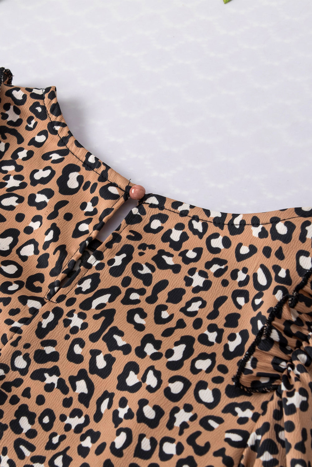 Ruffle Wide Sleeve Leopard Top - sale