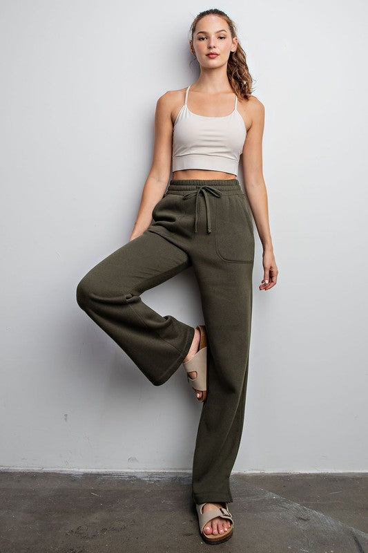 French Terry Straight Leg Pant