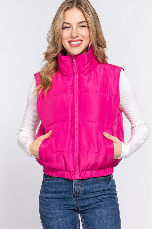 Hot Pink Puffer Vest SPJ Boutique