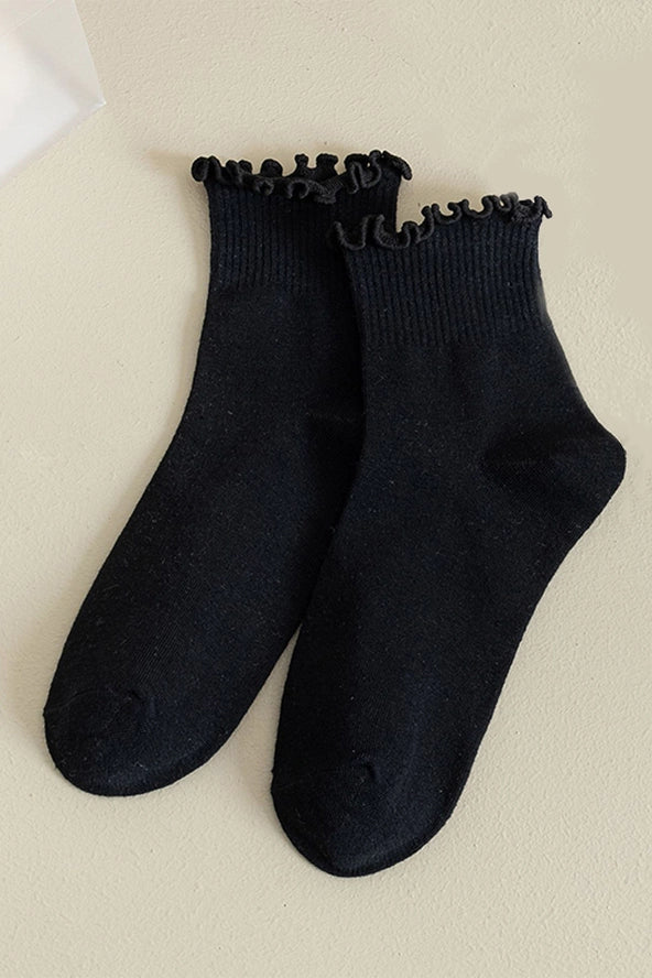 Ruffle White Sock