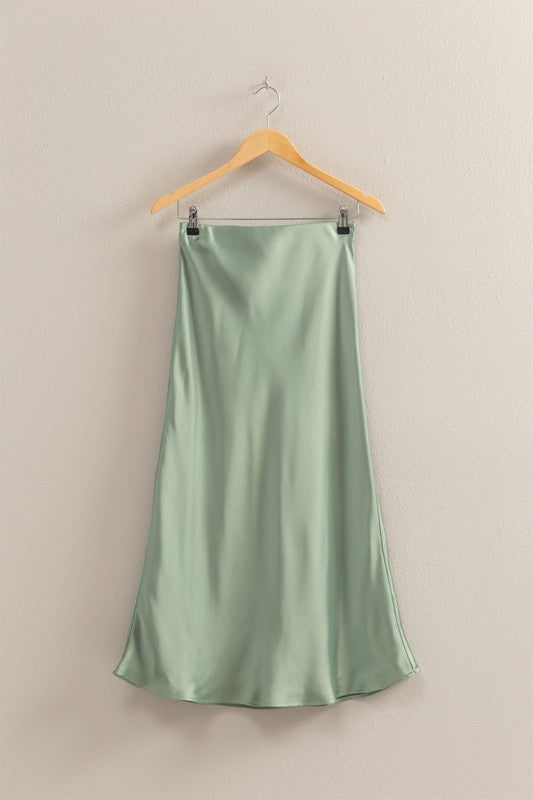 Satin Midi Skirt - sale