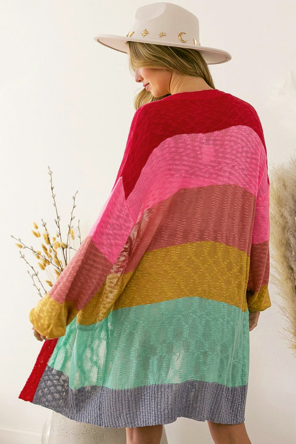Multi Stripe Pink Cardigan - sale