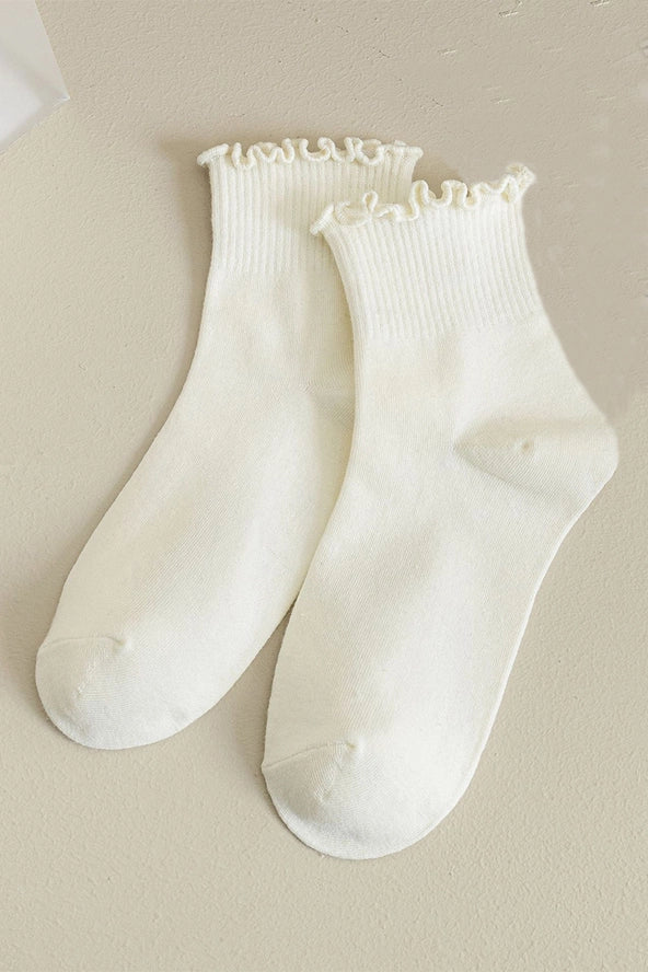 Ruffle White Sock