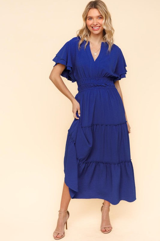 Ria Ruffle Royal Dress