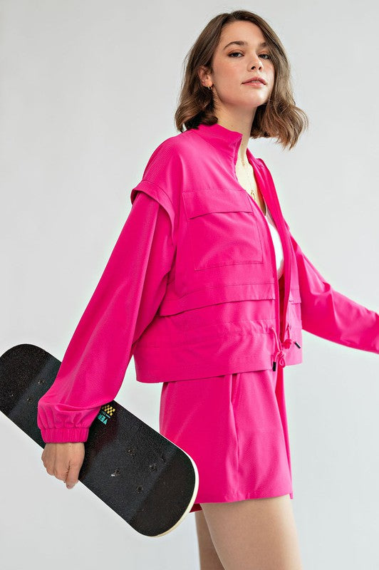 Pink Crinkle Jacket - sale