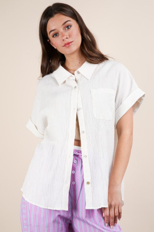 Cora Crinkle Shirt - sALE