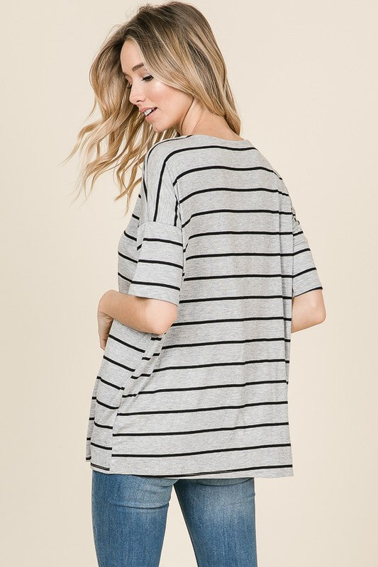 Basic Stripe Tee - Sale
