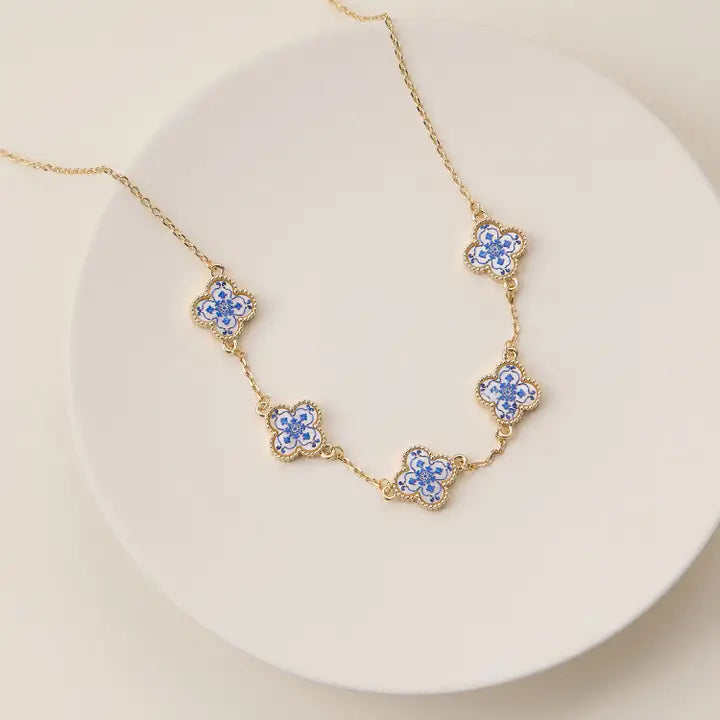Blue Floral Necklace