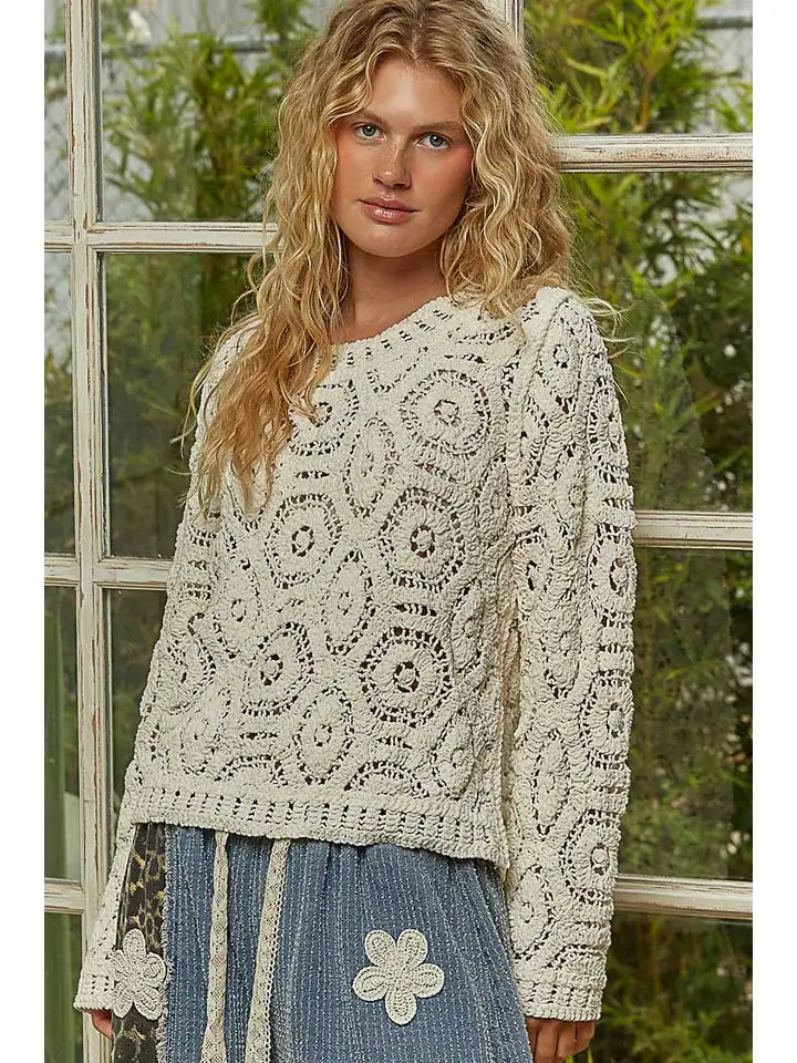 Open Knit Sweater - ONE SIZE