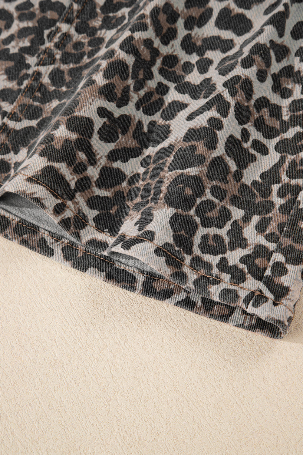 Leopard Denim Skirt