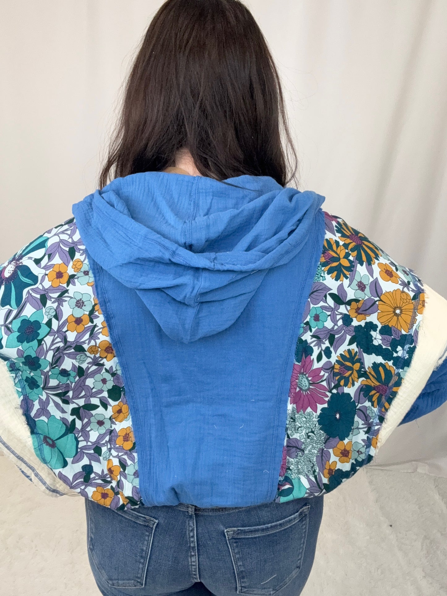 Patchwork Zip Up Hoodie