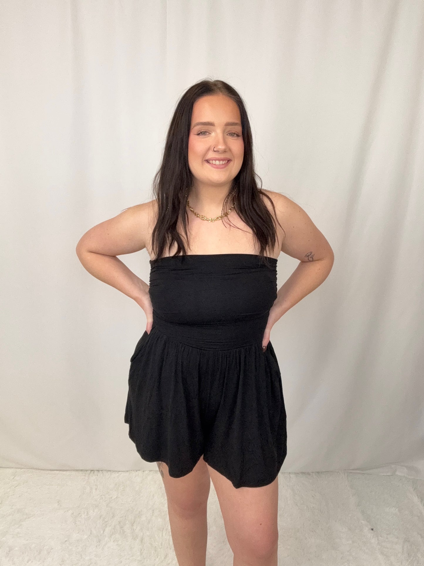 Babs Black Romper - SALE