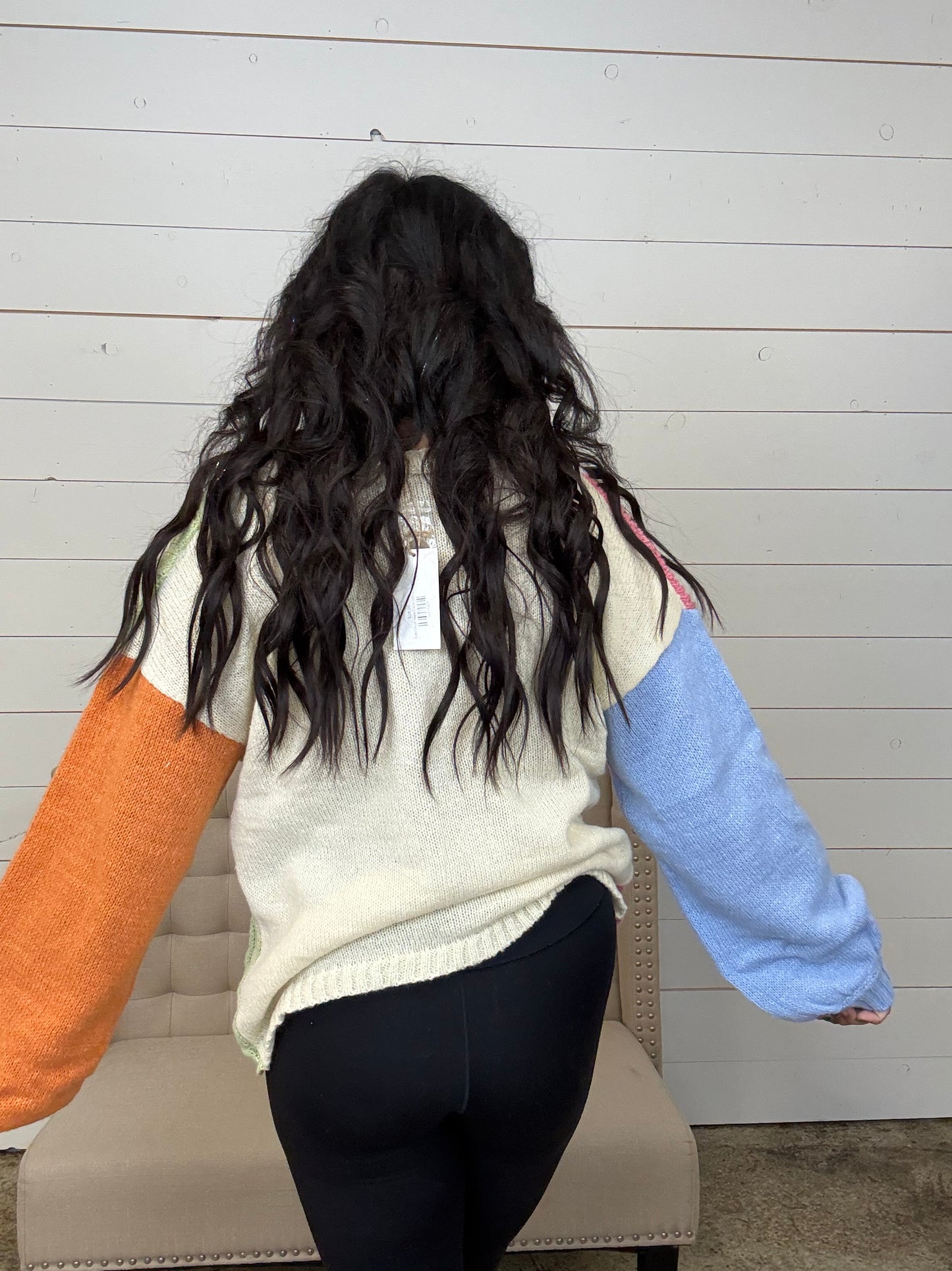 Colorblock Ivory Cardigan - SALE