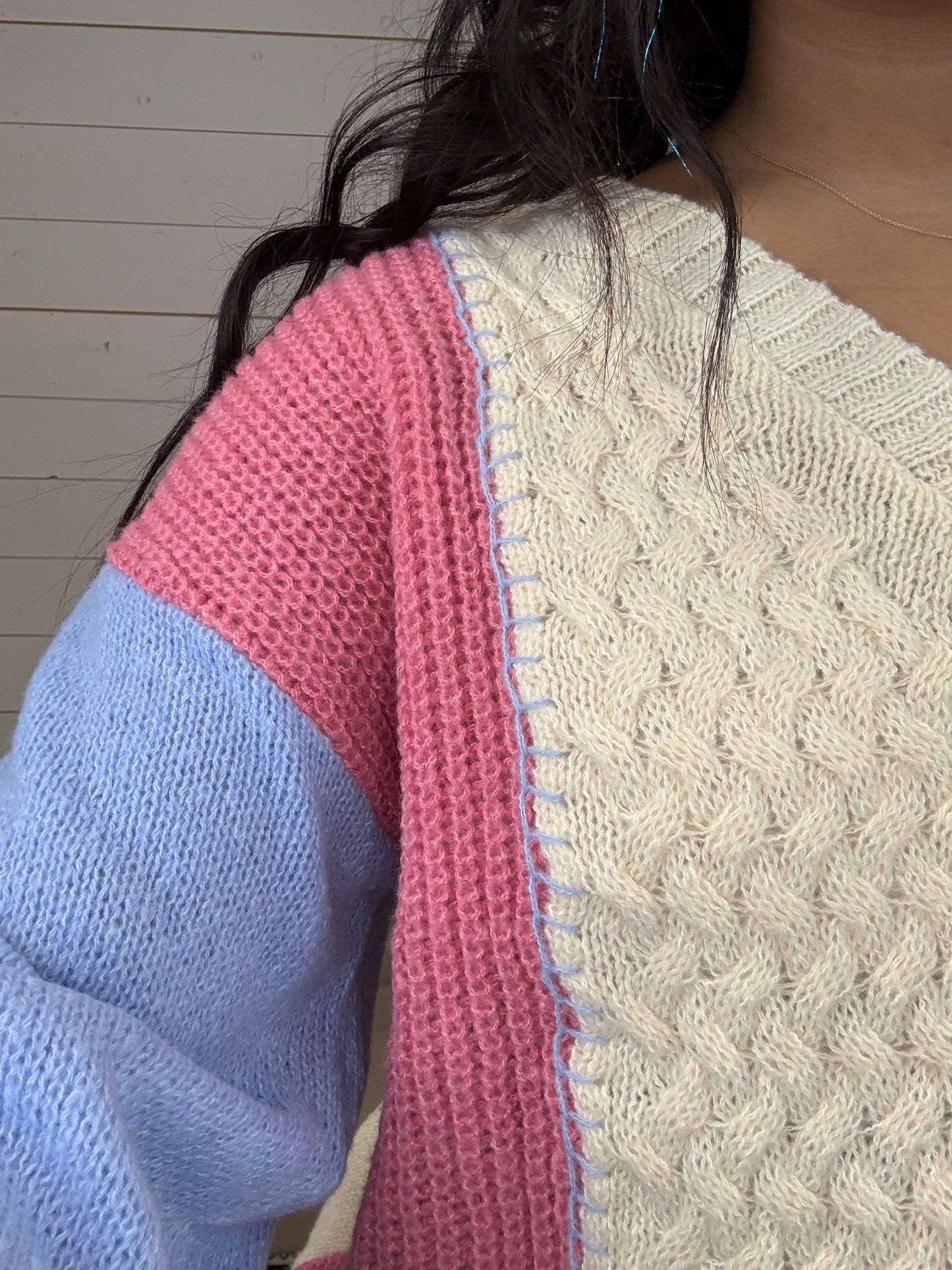 Colorblock Ivory Cardigan - SALE