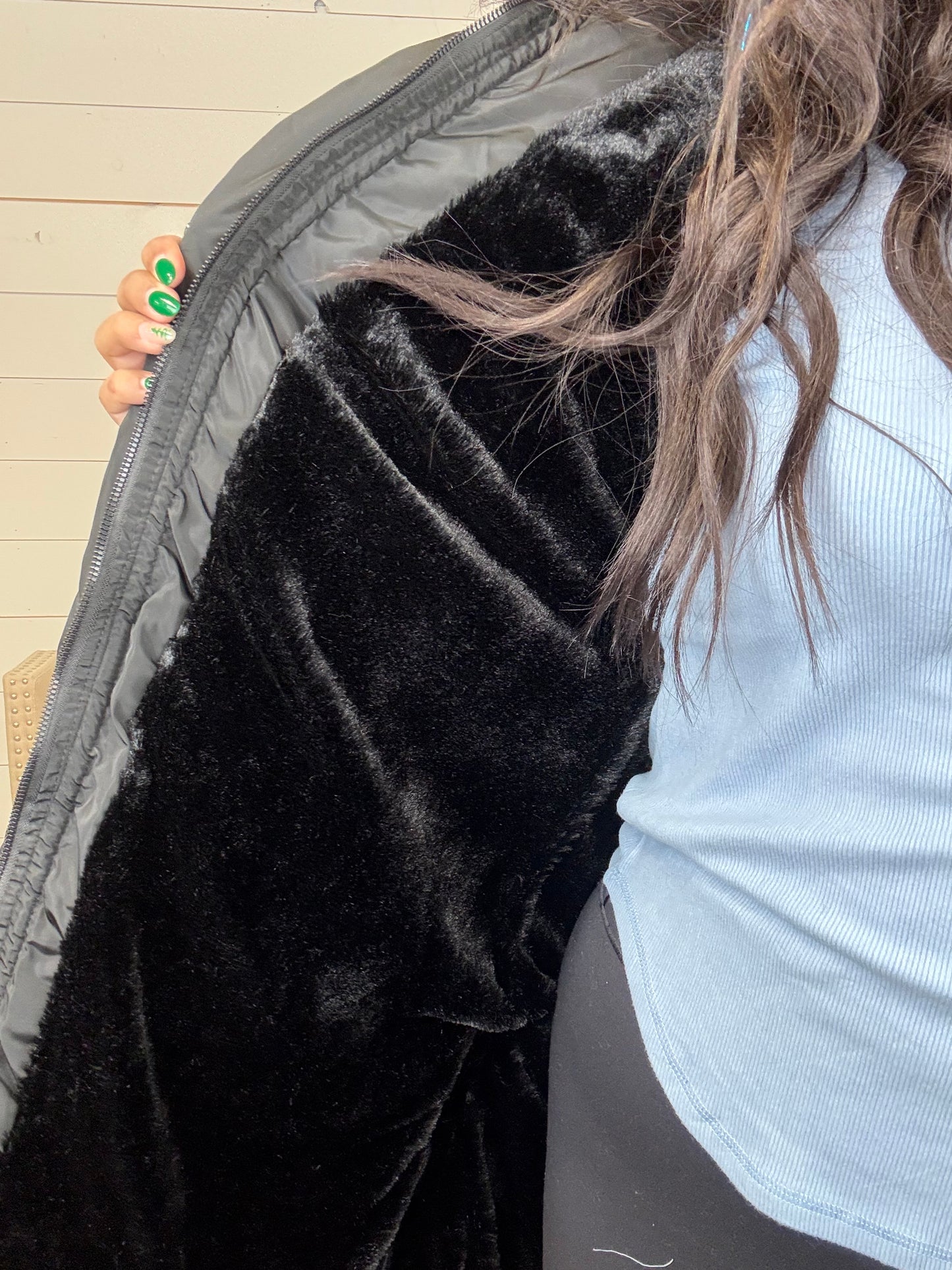Black Long Puffer Vest