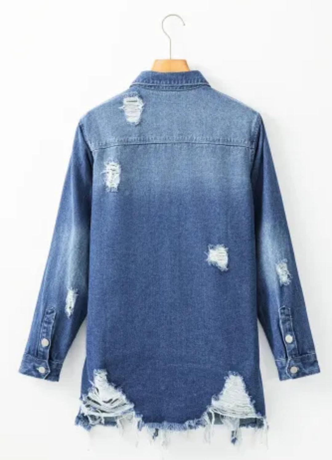 Fray Distressed Denim Jacket
