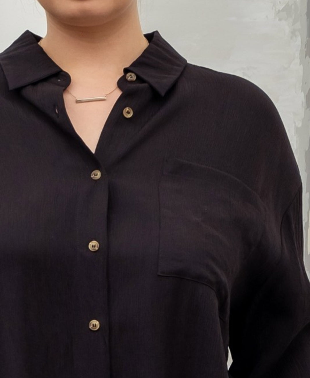 Black Textured Blouse