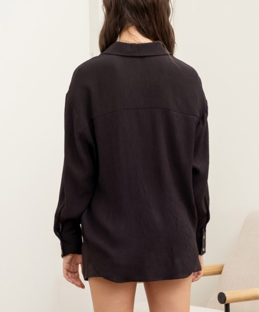 Black Textured Blouse