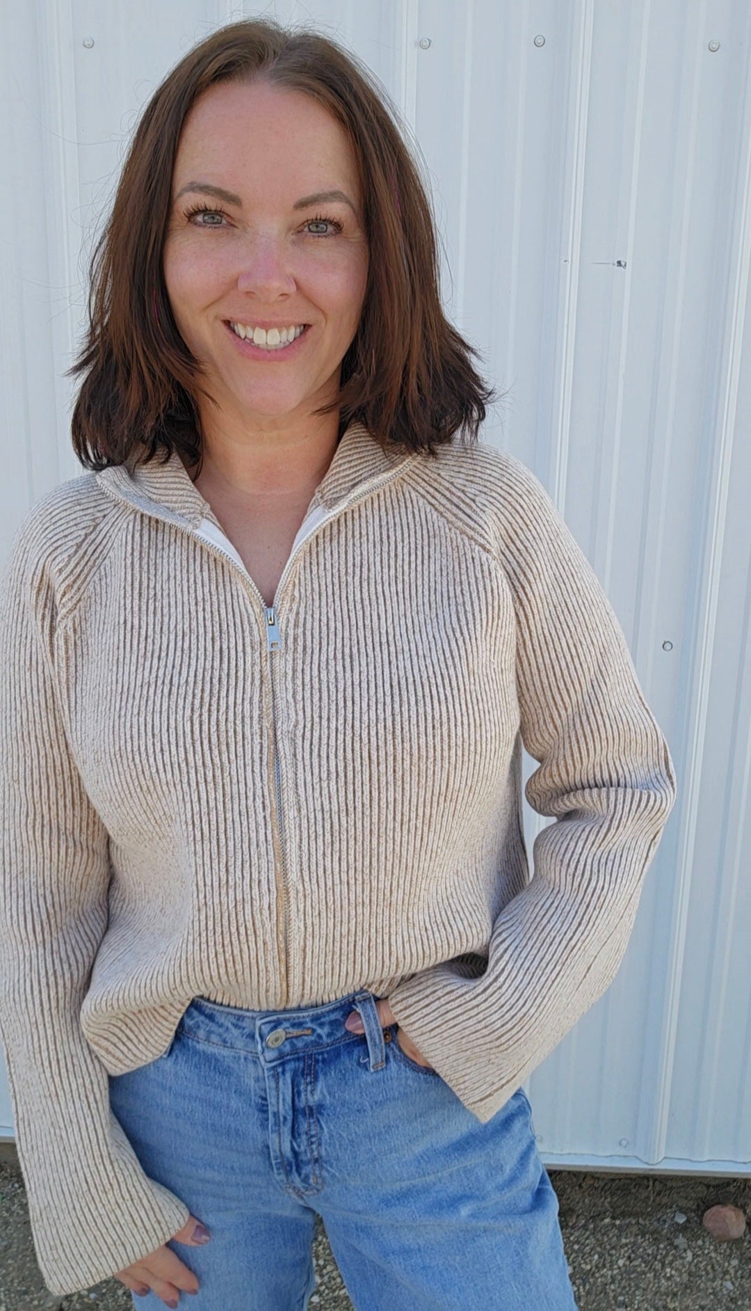 Zella Zipper Cardigan