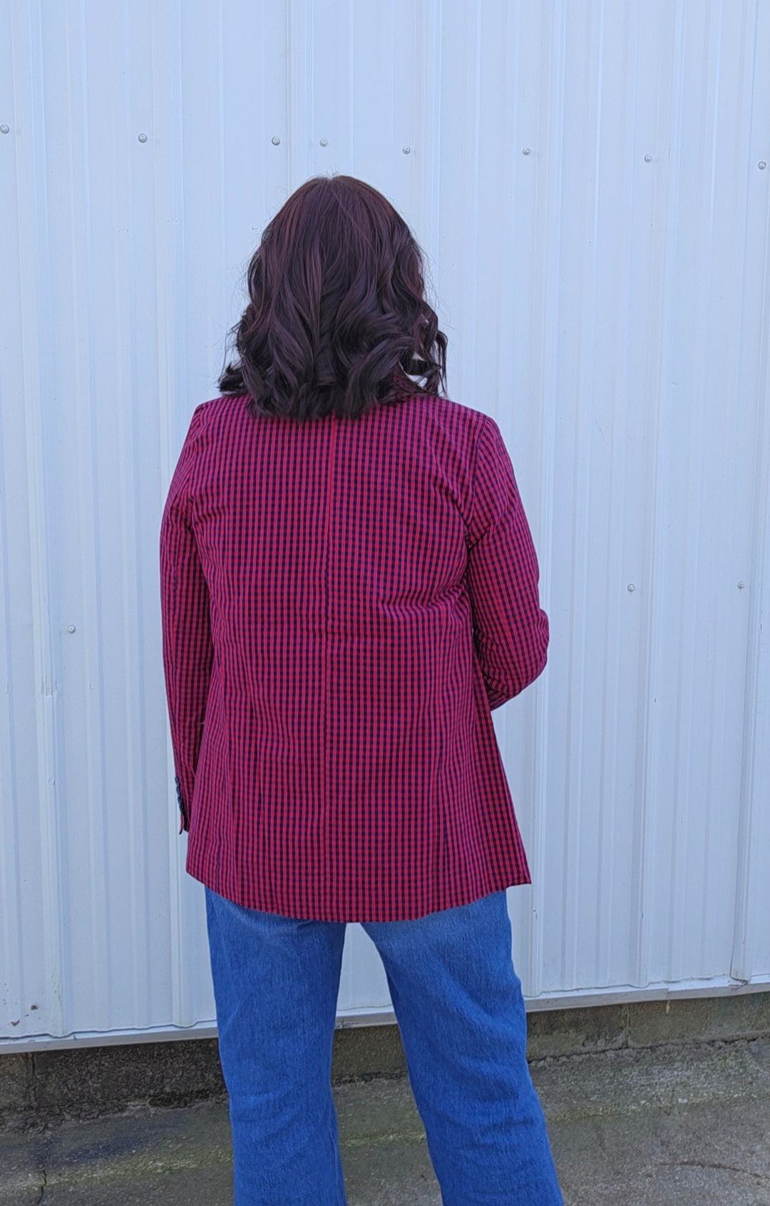 Red Plaid Blazer