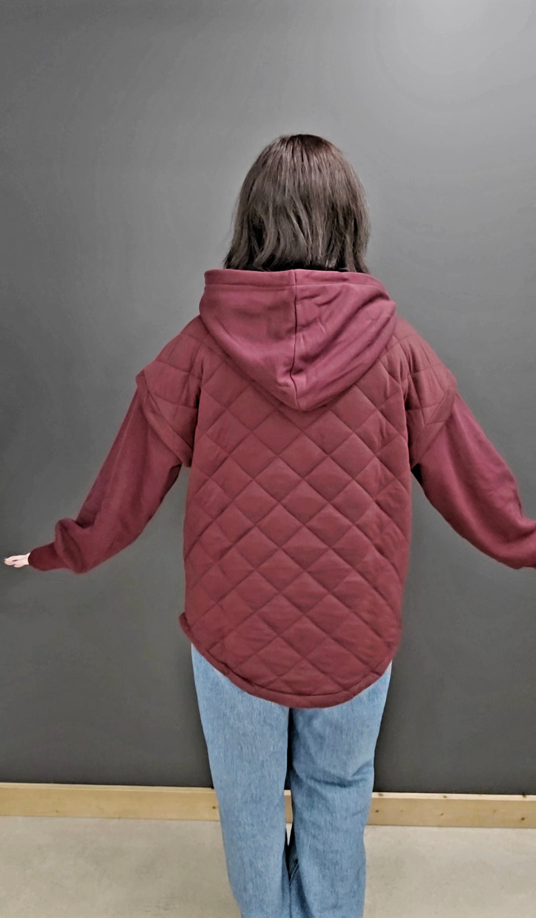 Quilted Snap Hoodie