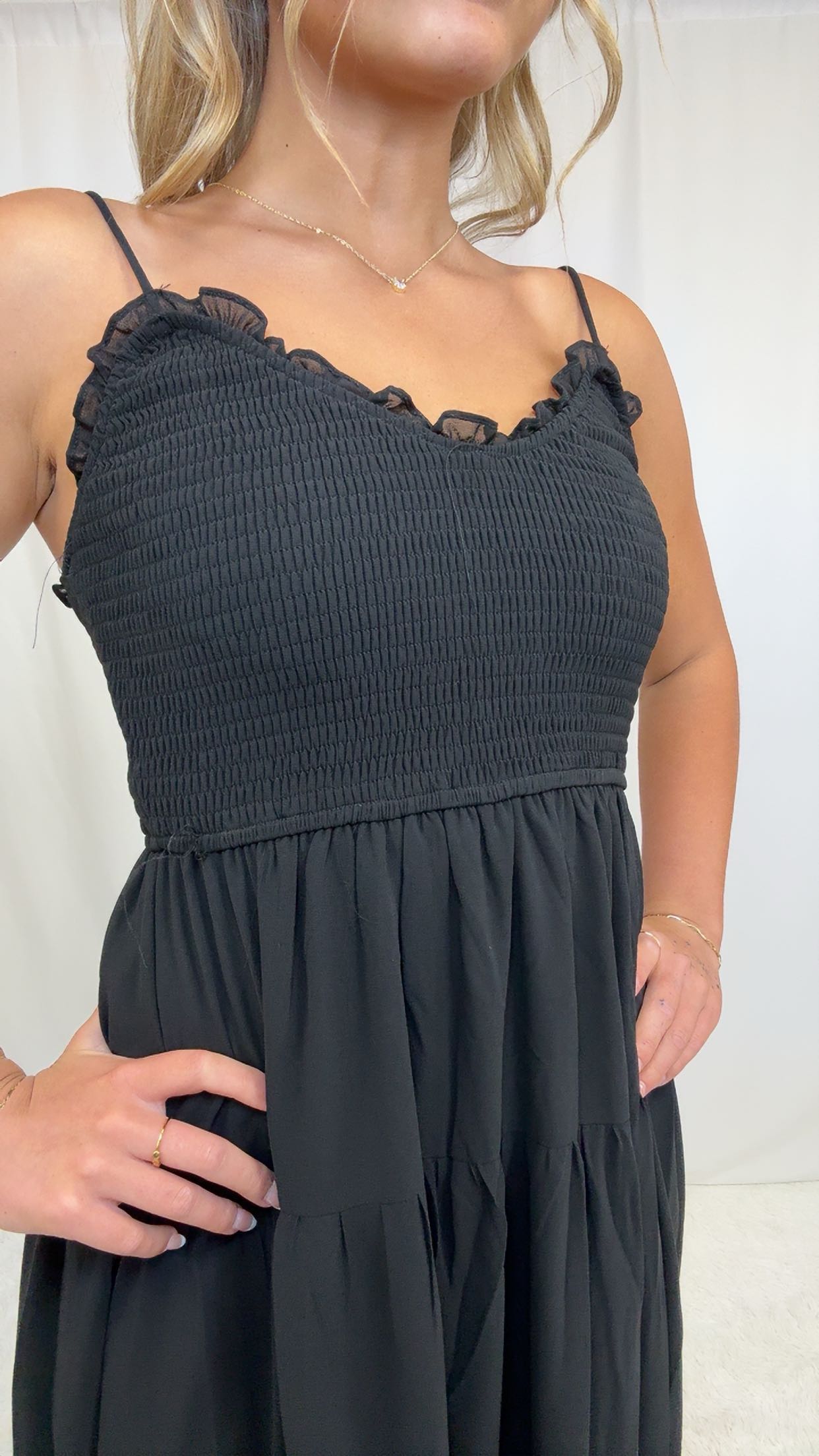 Diana Black Chiffon Dress